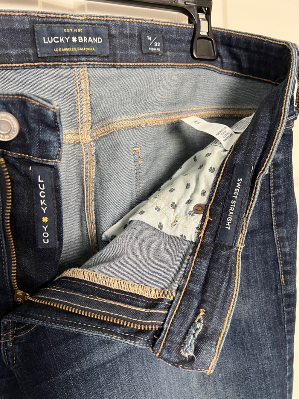 *30% OFF ANY 2 + ITEMS*   Lucky Brand womens sweet straight Jeans 14/32 - Picture 3 of 4